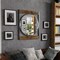 Farmhouse Metal Round Mirror in Square Frame Wall Decor for Bathroom Living Room